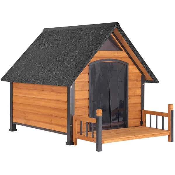 Outdoor Dog House Weatherproof Chew Proof Large Dog Kennel With Metal Frame For Small Medium Large Dogs, 50.9" D X 37.4" W X 37.2" H